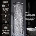 Dual shower Head with Handheld and Filter-14'' Rainfall ShowerHead, High - Image 8
