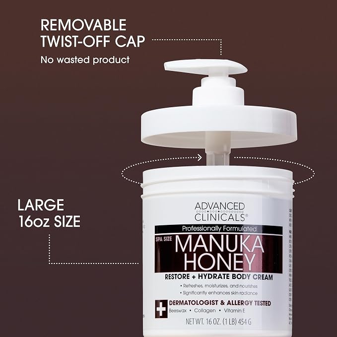 Advanced Clinicals Manuka Honey Body Cream - Image 3