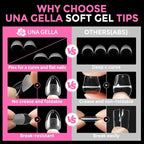 UNA GELLA Extra Short Almond Nail Tips Full Cover 216PCS Gel Nail Tips Short - Image 6