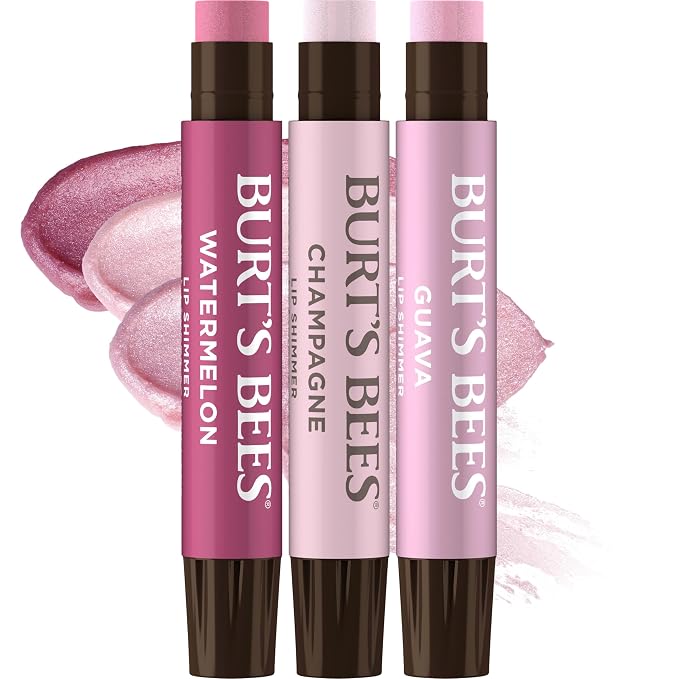 Burt's Bees Lip Shimmer Pink Collection, Tinted Lip Balm Stick, Moisturizing by BurtsBees