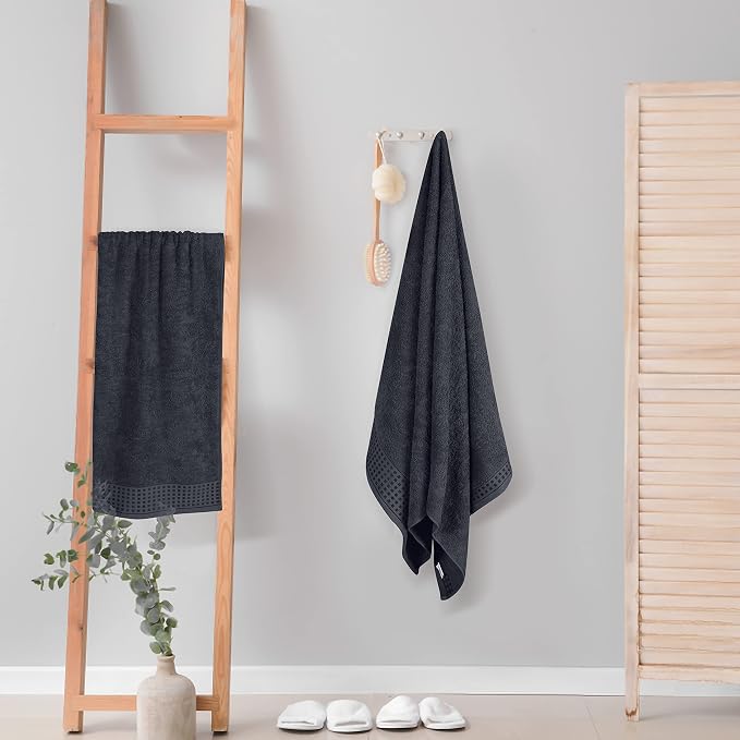GLAMBURG 100% Cotton 2 Pack Oversized Bath Towel Set 28x55 Inches, Ultra Soft - Image 4