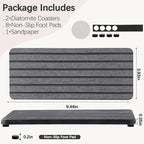 NiuYichee 2 PCS Water Absorbent diatomite Coasters, 9.5" x 4" Water Absorbing - Image 2