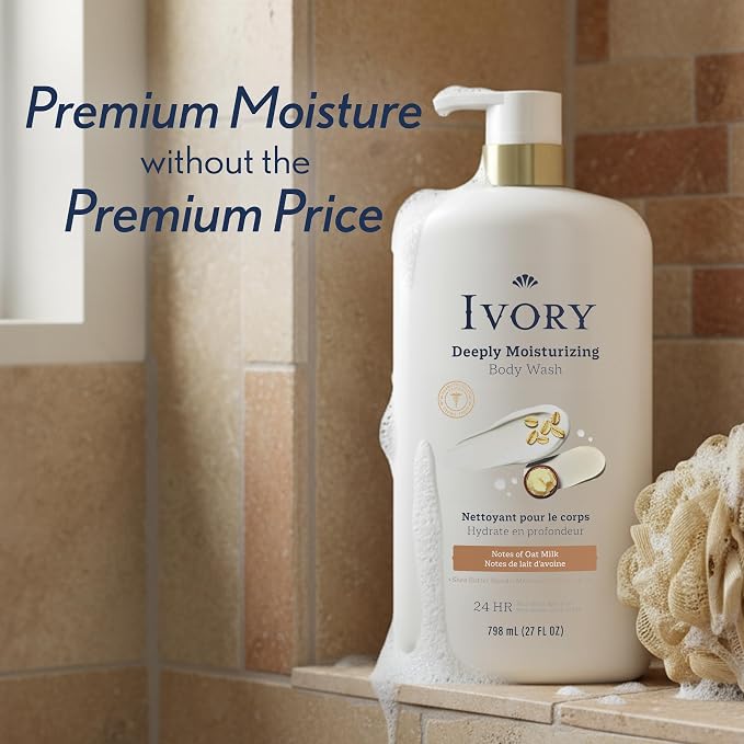 Ivory Body Wash, Deeply Moisturizing, 24hr Nourishing Hydration, Soothes Itchy - Image 8