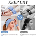 DiyJibb 9 Pcs Spa Headband for Washing Face, Skincare Headband and Wristband Set - Image 5