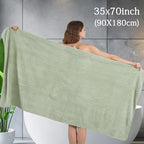 8 Piece Sage Green Bath Towels Set, 2 Oversized Large Bath Sheets, 2 Hand - Image 2