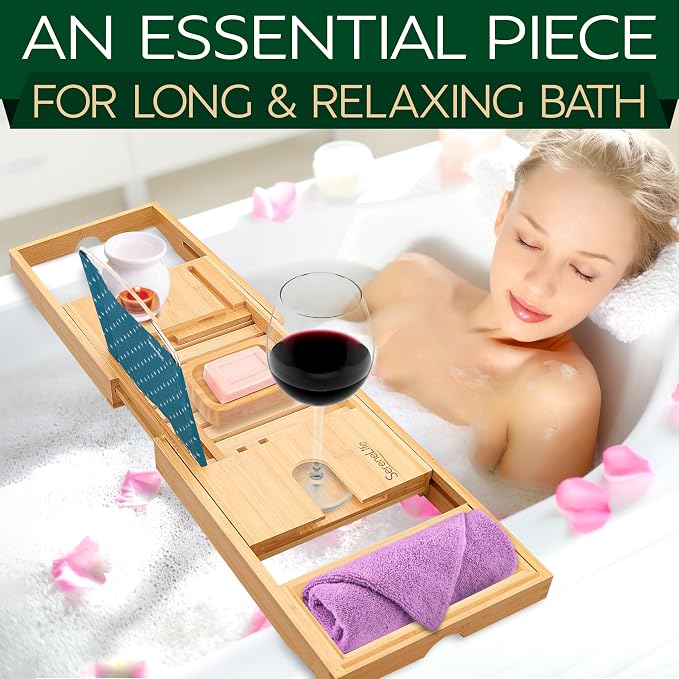 SereneLife Premium Bathtub Tray Caddy - Image 2