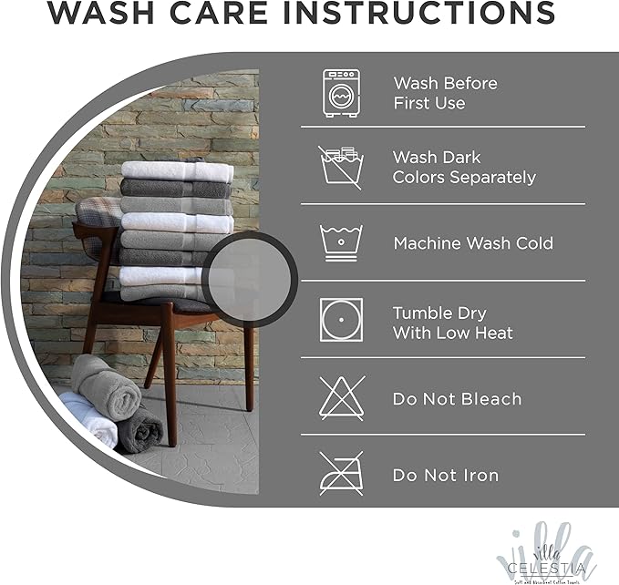 100% Cotton Wash Cloth for face & Body Set of 6, Sustainable, Highly Absorbent - Image 5