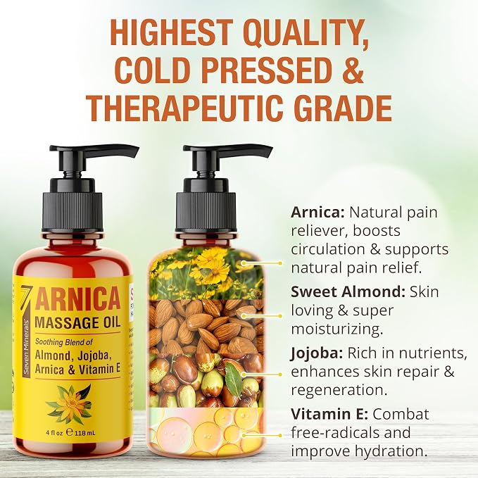 Seven Minerals Arnica Sore Muscle Massage Oil - Image 3