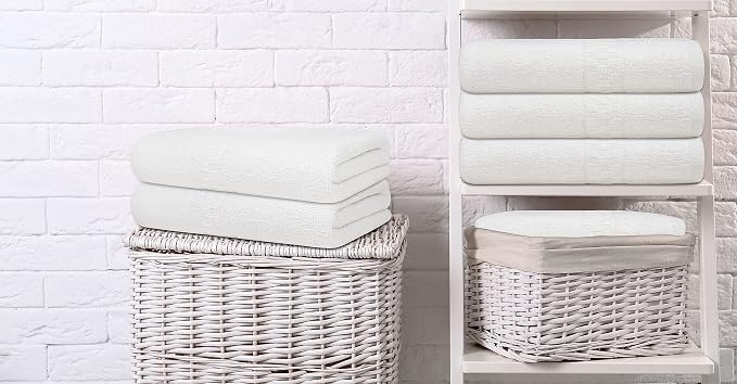 ZUPERIA 7-Pack White Bath Towels - Image 6