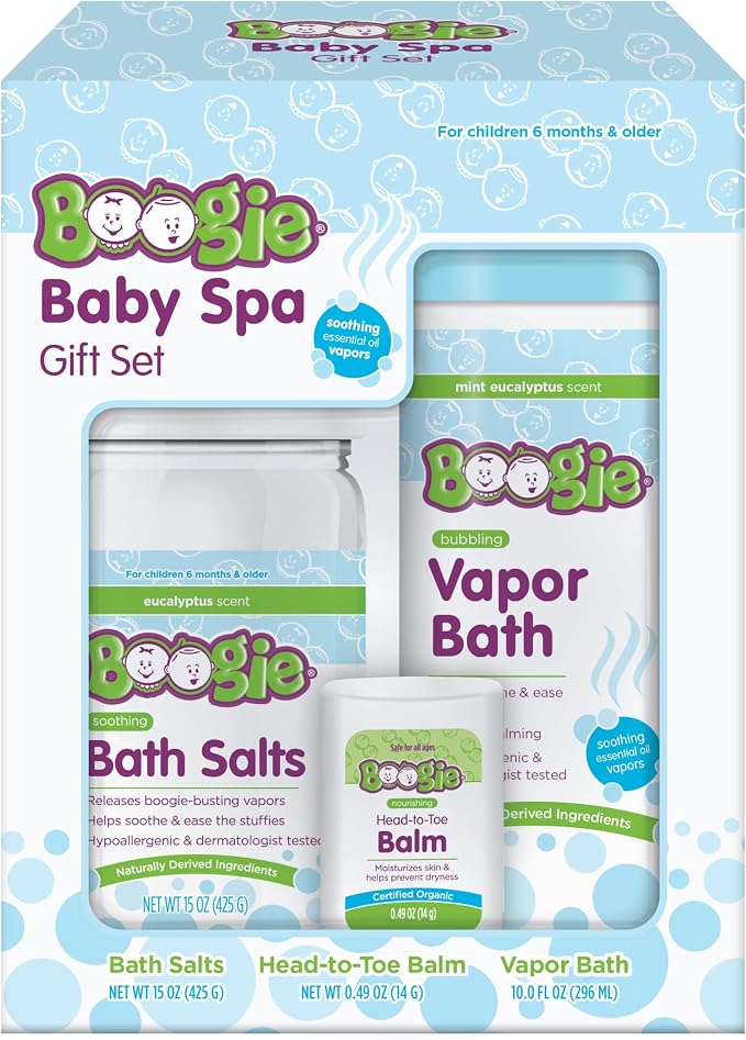 Boogie Spa Kit, Includes Boogie Kids Bath Salts, Eucalyptus, 15 oz Vapor Bath by BoogieBrand