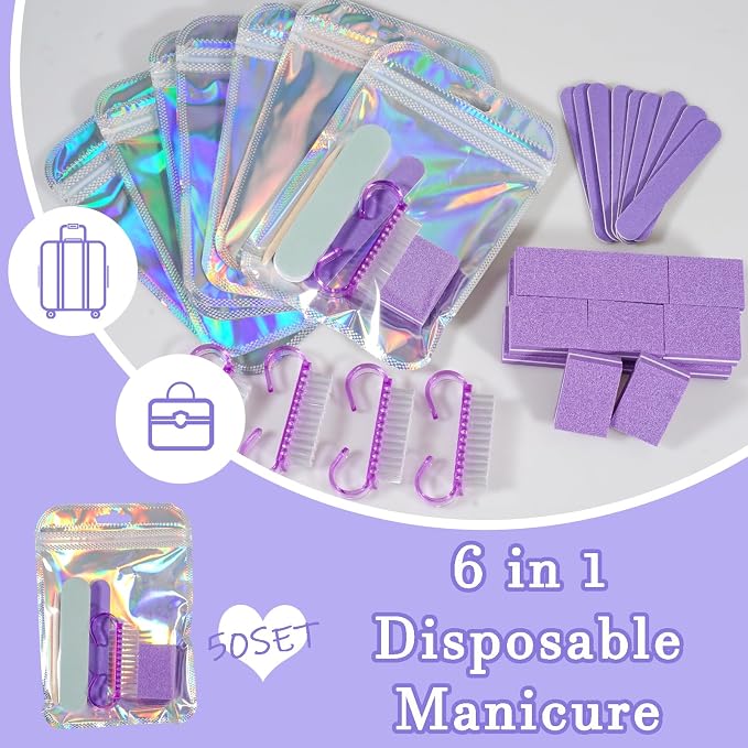 Disposable Manicure Kit Professional, 50 Set Press On Nail Tool Kit - Image 2