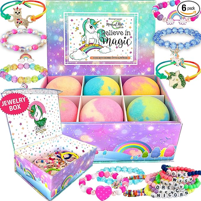 Bath Bombs for Kids with Surprise Inside, Unicorn Bath Bombs for Girls with by MineralMeCalifornia