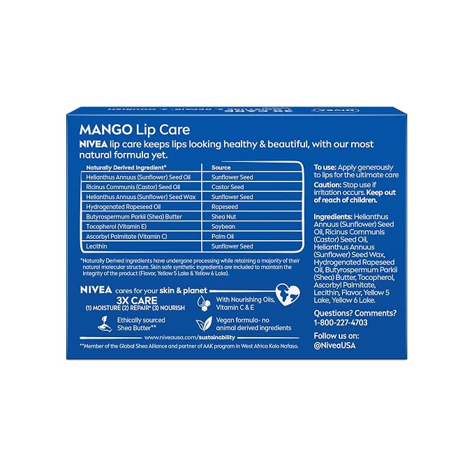NIVEA Mango Lip Care, Vegan Lip Balm Pack - Image 14