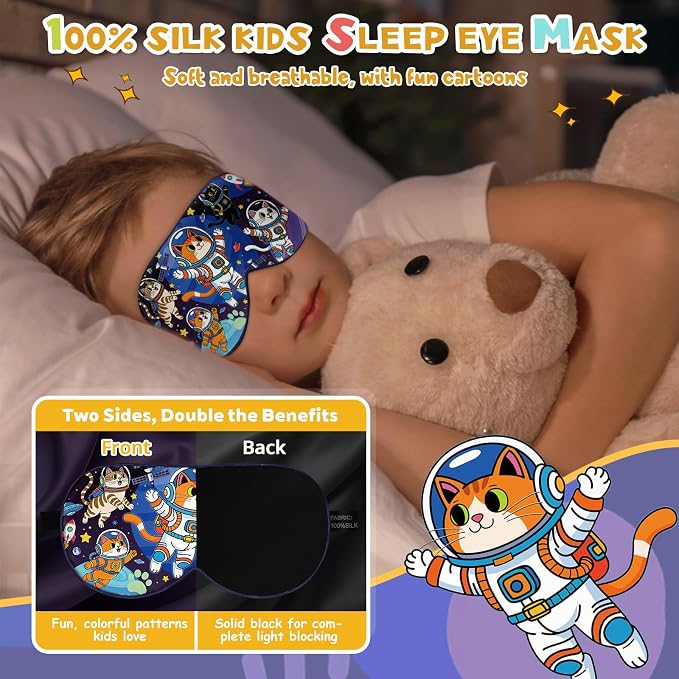 Silk Kids Sleep Mask: 100% Mulberry Silk Eye Mask, Sleeping Masks - Image 5