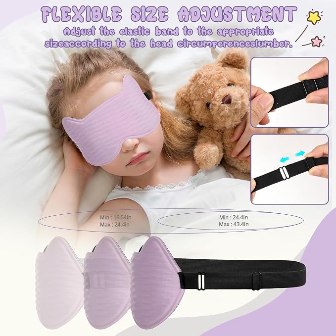 Kids Sleep Mask Eye Mask: 3D Contoured Cup Sleeping Masks, Blindfold - Image 2