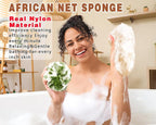 2 Pack African Net Sponge Exfoliating Body Scrubber Bath Sponge - Image 3