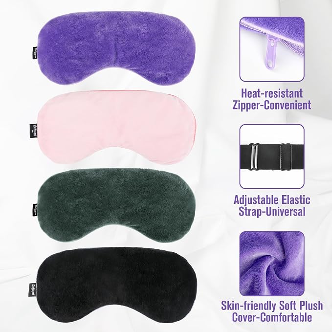 BeHoomi Heated Eye Mask, Weighted Sleep Mask Warm Compress - Image 7
