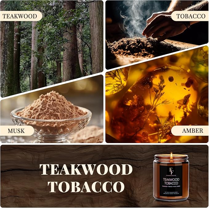 Teakwook Tobacco Scented Candle - Image 3