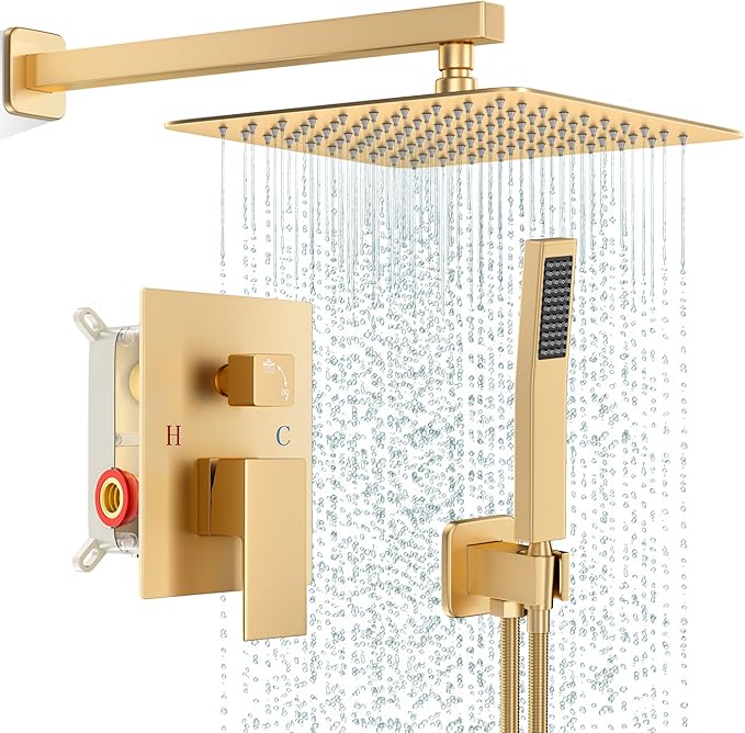 FPXRNG Gold Shower Faucet Set, Rainfall Shower System by FPXRNG