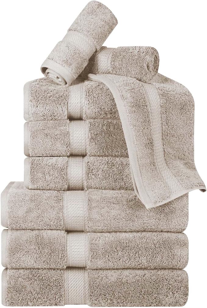 Superior Egyptian Cotton Pile 9 Piece Towel Set, Includes 3 Bath, 3 Hand - Image 2