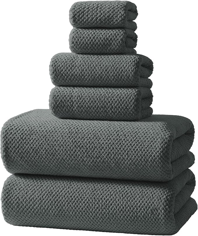 REDKISS Soft 6 Piece Bath Towels Set, 2 Large Bath Towel Sheet, 2 Hand Towels by REDKISSOnline