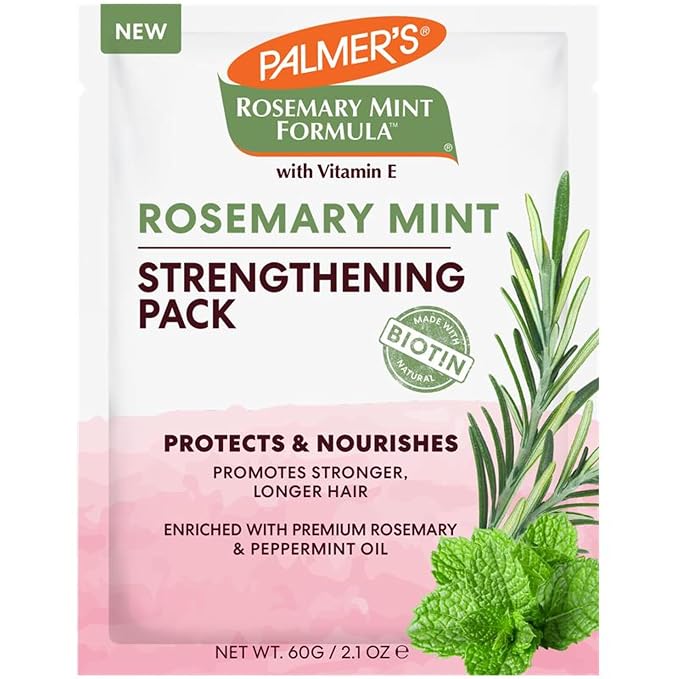 Palmer's Hair Mask, Rosemary Mint Strengthening Pack, 2.1 oz, Promotes Stronger by Palmers