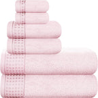 GLAMBURG 100% Cotton Ultra Soft 6 Pack Towel Set, Contains 2 Bath Towels 28x55 by GLAMBURG