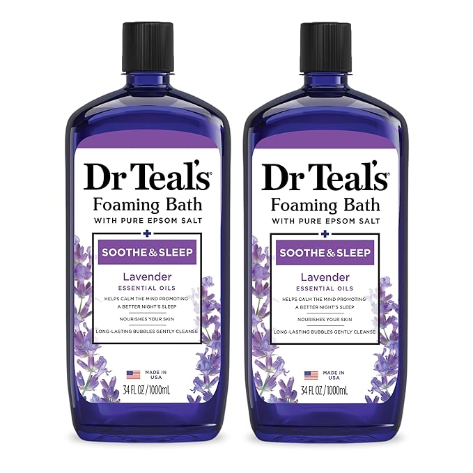 Dr Teal's Foaming Bath with Pure Epsom Salt, Soothe & Sleep with Lavender by DrTeals