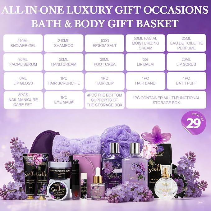 Mothers Day Gifts for Women, Spa Gift Set, CHARCOAL & SHEA BUTTER Bath & Body - Image 2