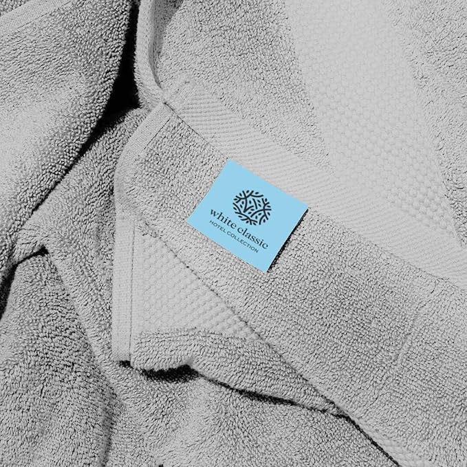 White Classic Luxury Bath Towels Set of 4 Large - Image 5