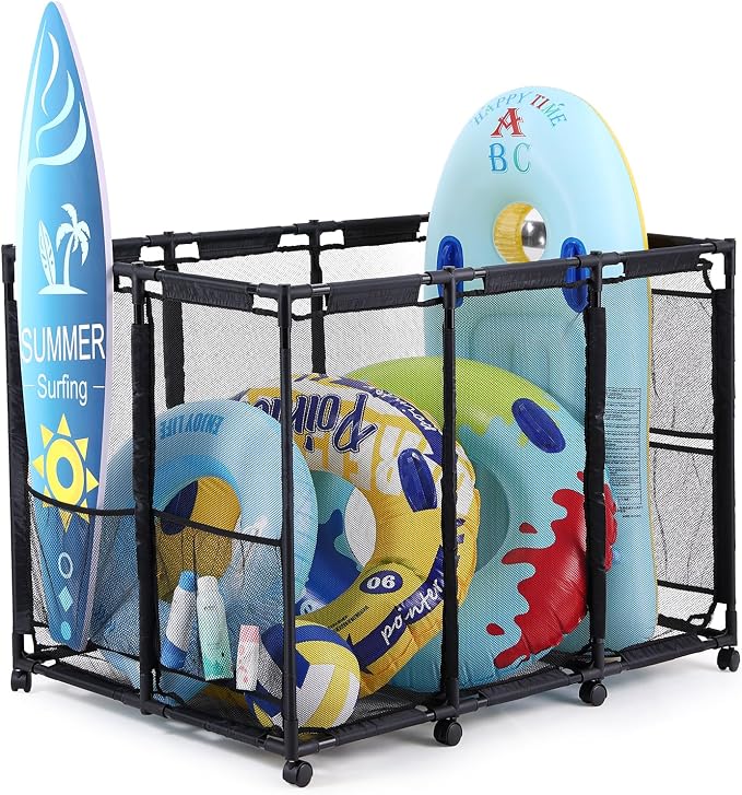Tiita Pool Storage Bin, Rolling Pool Toy Storage Organizer, Parts & by TiitaHome