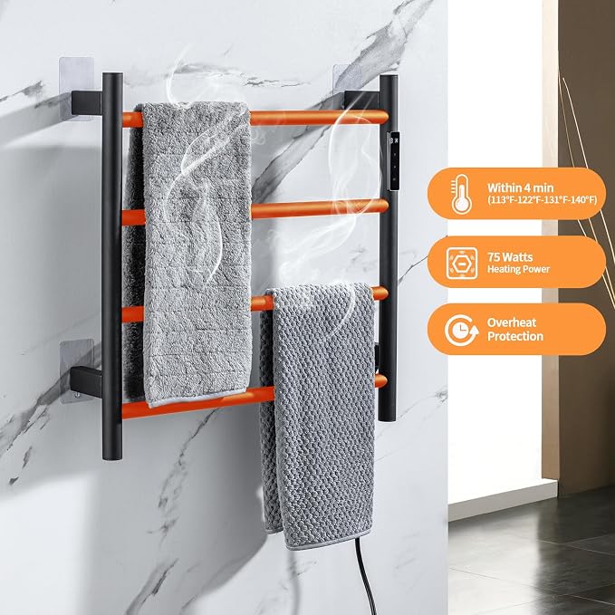 Heated Towel Racks, 4 Bars Towel Warmer Rack - Image 2