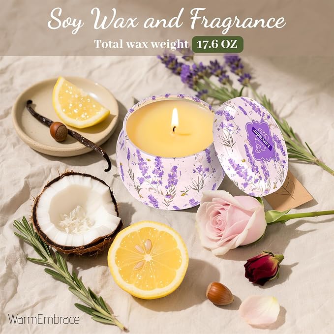 WarmEmbrace Scented Candles for Women, 4 Pack Soy Candle Set, 4.4OZ Candles for - Image 4
