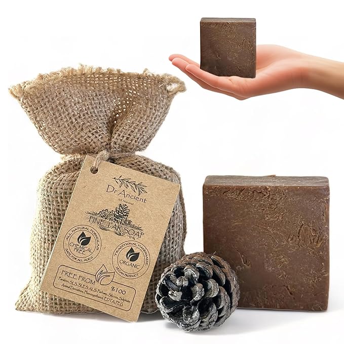 Dr.Ancient Pine Tar Black Soap Bar, Organic Soap Bars Handcrafted the by DrAncient