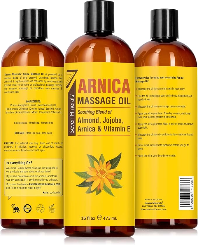 Seven Minerals Arnica Sore Muscle Massage Oil - Image 6