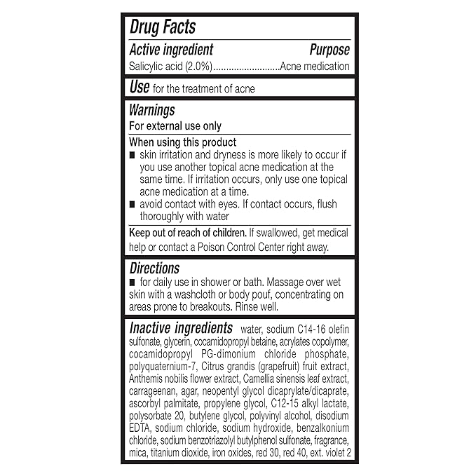 Amazon Basics Clarifying Pink Grapefruit Body Wash, 2% Salicylic Acid Acne - Image 4