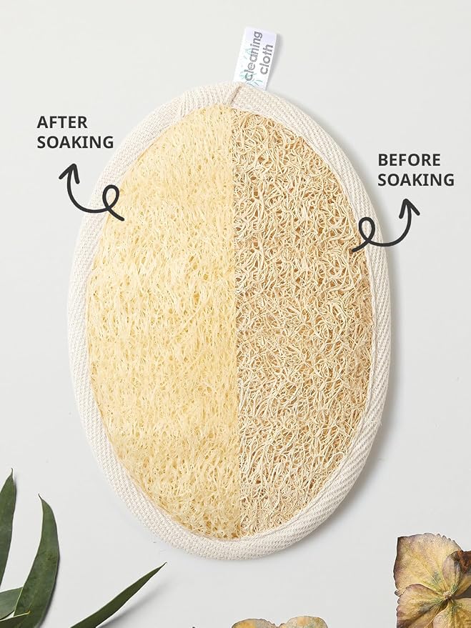 Reemix Natural Loofah Exfoliating Body Scrubber 3-Piece Oval Set - Image 2
