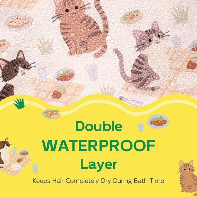 Years calm Kids Shower Cap, Waterproof Reusable Cartoon Bath Cap - Image 3