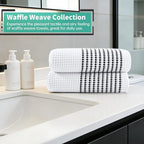 MICROFI New Microfiber Waffle Bath Towels, 2 Pieces, Fast Drying, Lint Free 430 - Image 6