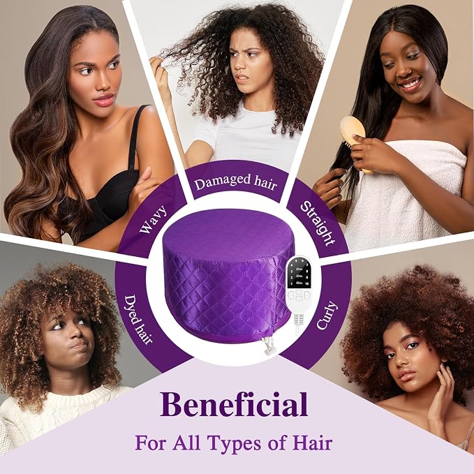 Thermal Steam Cap for Natural Hair Treatment: 10-Level Heating Cap for Deep - Image 6