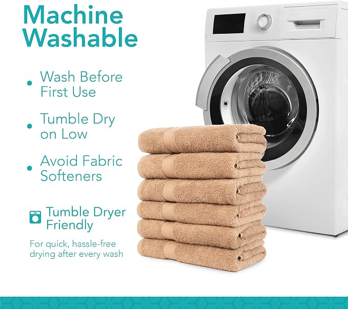 Pleasant Home Bath Towels Set of 6 100% Cotton, 515 GSM | Lightweight, Soft & - Image 5