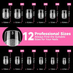 UNA GELLA Short Square & Squoval Nail Tips 216pcs Pre-Etched Short Square Round - Image 8