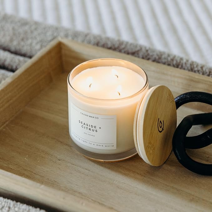 Calyan Wax Co. Seaside & Citrus 3 Wick Scented Candle - Image 6