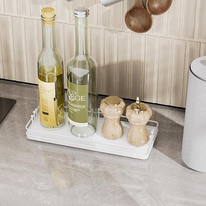 Bathroom Vanity Tray for Countertop Toiletries Perfume Makeup Soap Dispenser - Image 5