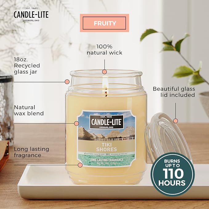 Candle-lite Scented Candles, Tiki Shores, 18 oz Jar, Proudly Poured in The USA - Image 3