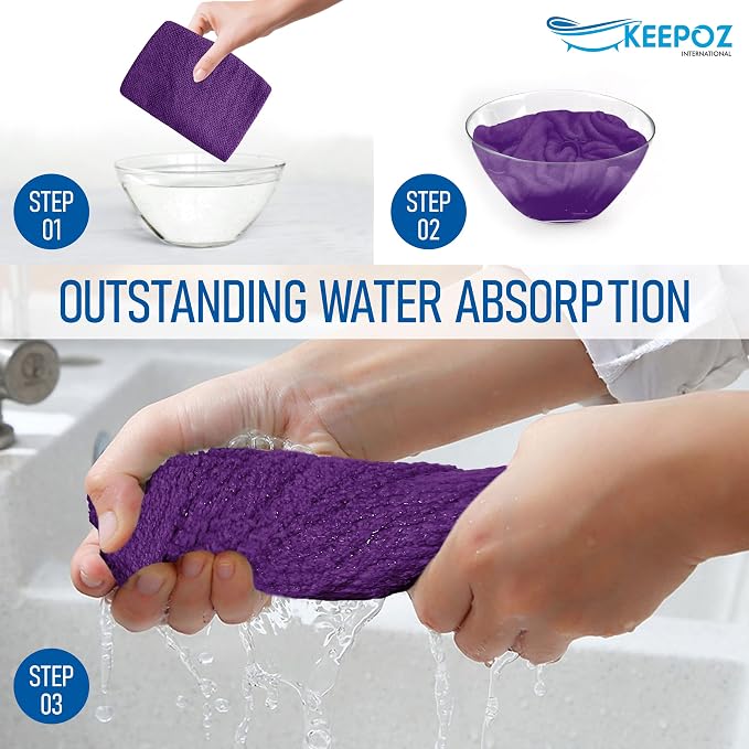 KEEPOZ Hair Towel Wrap Quick Dry 100% Cotton Super Absorbent Turban Head Wrap - Image 3