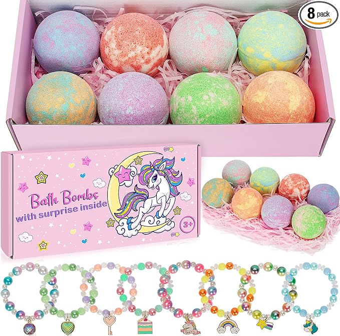 Unicorn Bath Bombs for Kids Girls by Duchong