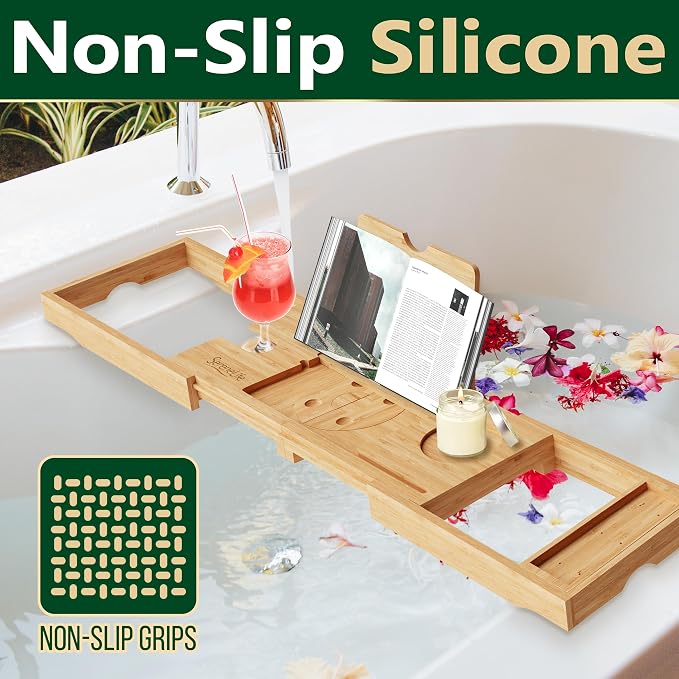 SereneLife Premium Bathtub Tray Caddy - Image 6
