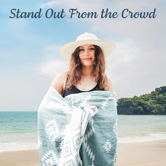 Turkish Beach Towel – 100% Cotton, Quick Dry, Lightweight, Oversized Beach Towel - Image 7
