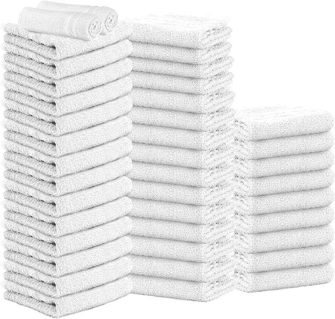 Hand Towels - White Economy Salon & Spa Towels - 100% Cotton, Highly Absorbable by STFLinen